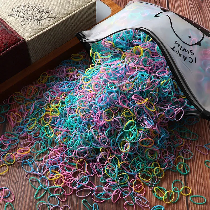 2000 Piece Lot Girls Hair Bands Hair Accessories Nylon Rubber Bands Elastic Headband for Children Ponytail Holder Bands Kids
