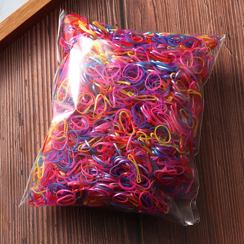 2000 Piece Lot Girls Hair Bands Hair Accessories Nylon Rubber Bands Elastic Headband for Children Ponytail Holder Bands Kids