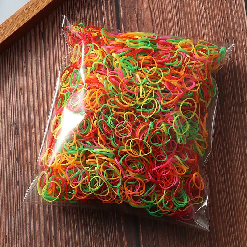 2000 Piece Lot Girls Hair Bands Hair Accessories Nylon Rubber Bands Elastic Headband for Children Ponytail Holder Bands Kids