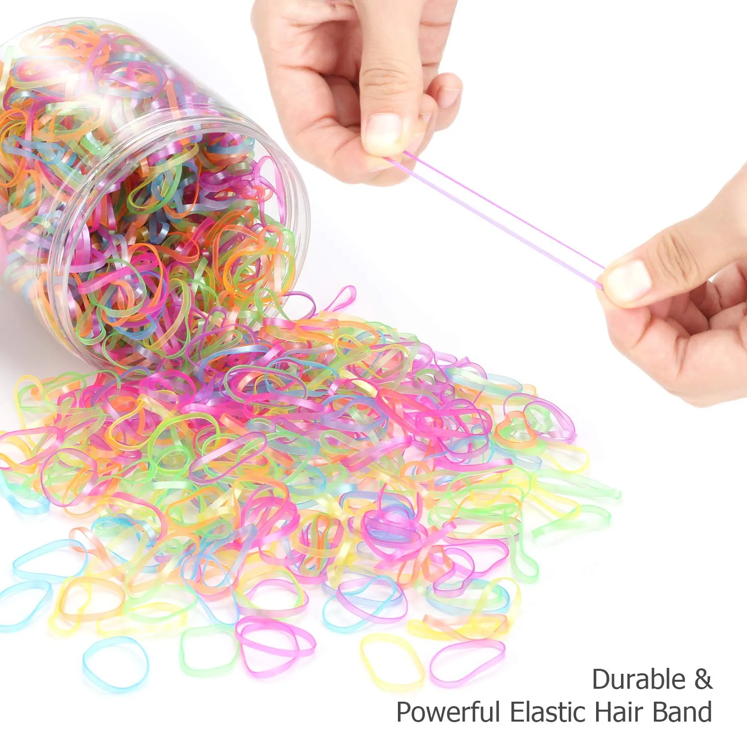 2000pcs Small Baby Elastic Hair Ties Mini Colorful Rubber Bands Tiny Ponytail No Damage for Toddler Girls Kids Women Bulk HOYOLS