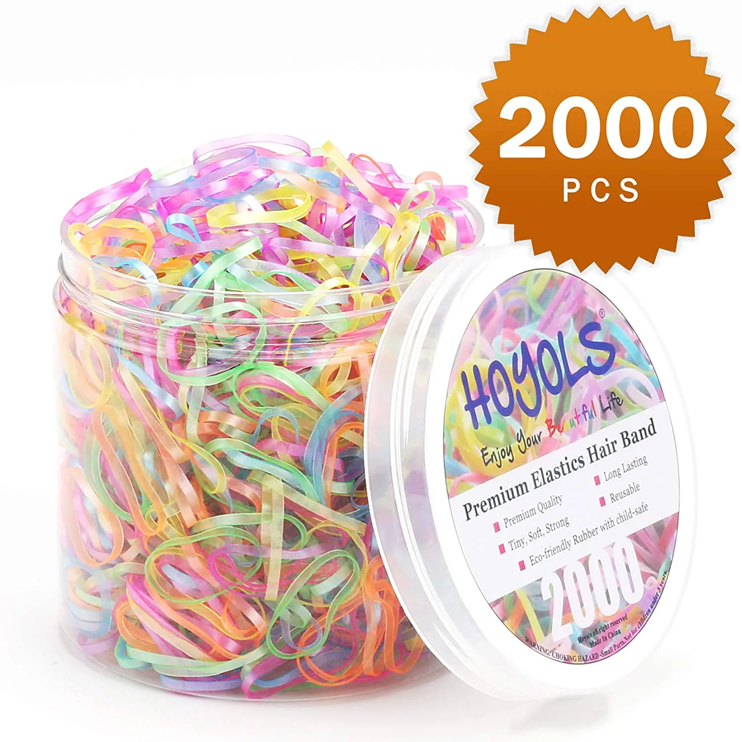 2000pcs Small Baby Elastic Hair Ties Mini Colorful Rubber Bands Tiny Ponytail No Damage for Toddler Girls Kids Women Bulk HOYOLS