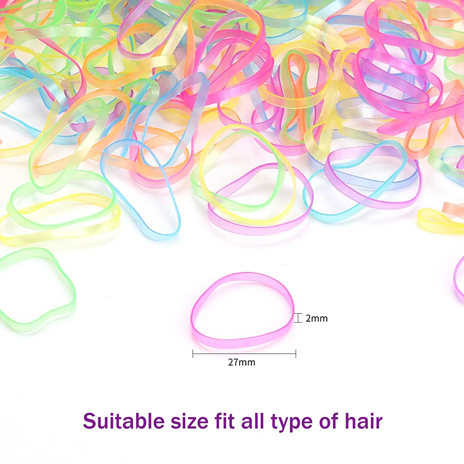 2000pcs Small Baby Elastic Hair Ties Mini Colorful Rubber Bands Tiny Ponytail No Damage for Toddler Girls Kids Women Bulk HOYOLS