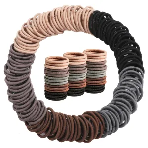 200PCS Elastic Hair Ties, No Crease Hair Small Ponytail Holders for Kids Girls Baby Toddler, Neutral Color