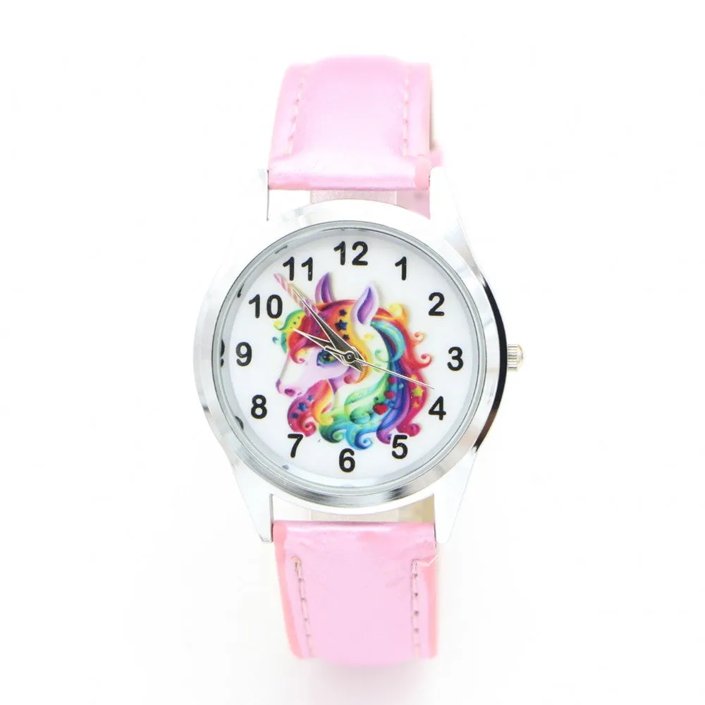 2018 New unicorn desgin kids cartoon Fashion Watches Quartz childrens Jelly boy girl Students Wristwatch relogio kol saati clock