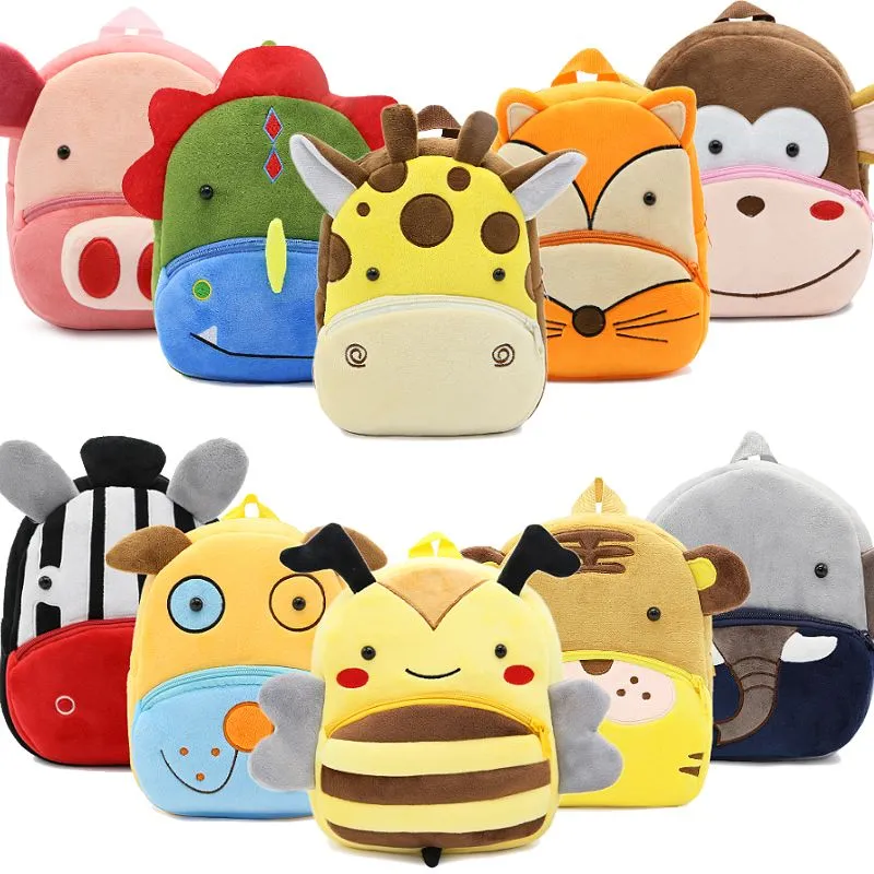 2020 3D Cartoon Plush Children Backpacks kindergarten Schoolbag