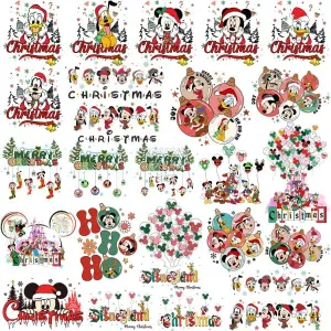 22 Christmas Cartoon Mouse Designs Bundle PNG
