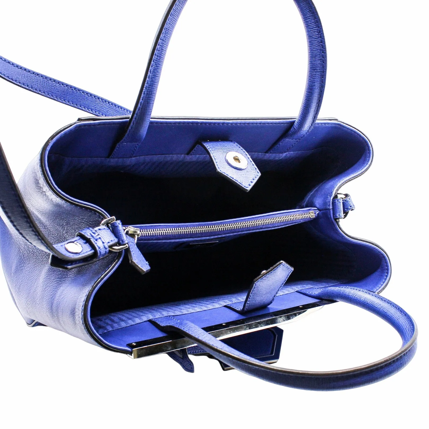 2JOURS BAG LEATHER PETITE SMALL BLUE PHW