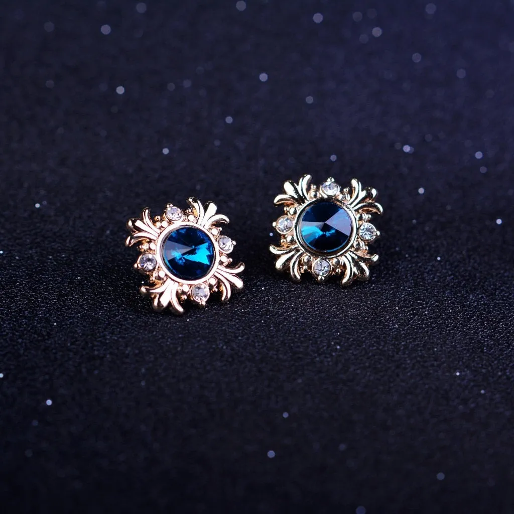2pcs Fashion Crystal Cross Brooch Pin Rhinestone Shirt Collar Pins and Brooches