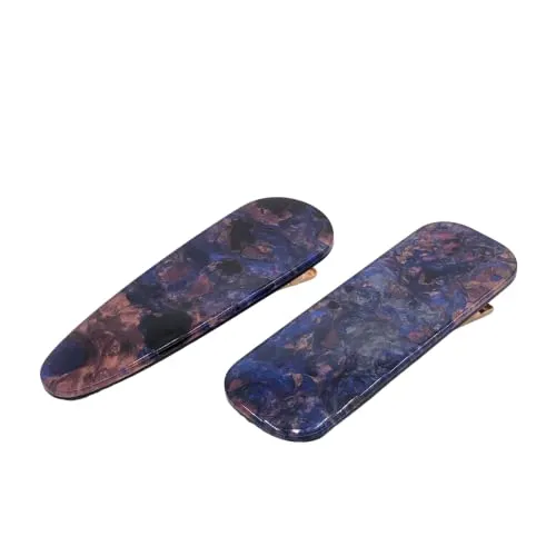 2PCS Fashion Hair Clips for Women Girls Acrylic Hairpins Duckbill Hair Accessories Solid Map Dark Purple