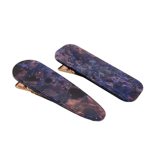 2PCS Fashion Hair Clips for Women Girls Acrylic Hairpins Duckbill Hair Accessories Solid Map Dark Purple