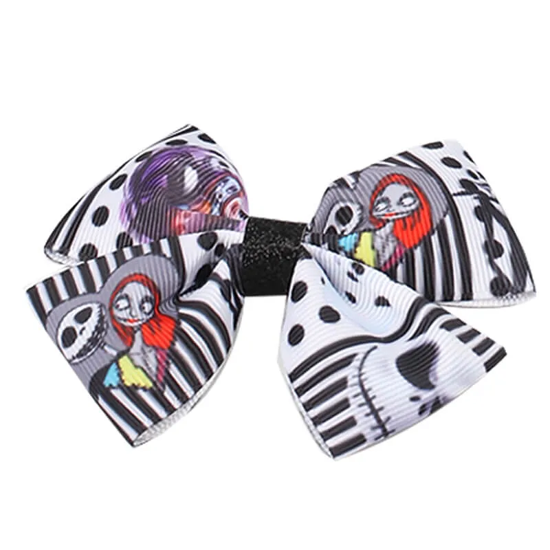 2PCS Halloween Jack Skull Hair Bows