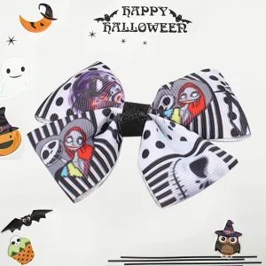 2PCS Halloween Jack Skull Hair Bows