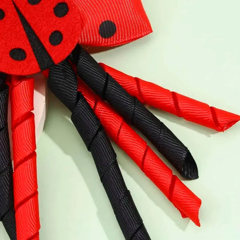 2Pcs New Ladybug Hairpins For Women Girls Cute Curling Tassel Hairclip Hairgrips Barrettes Headwear Hair Accessories Halloween