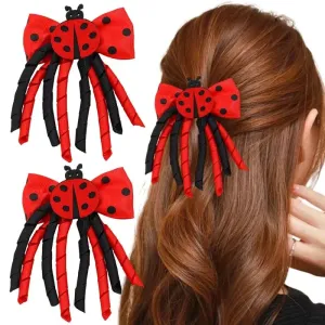 2Pcs New Ladybug Hairpins For Women Girls Cute Curling Tassel Hairclip Hairgrips Barrettes Headwear Hair Accessories Halloween