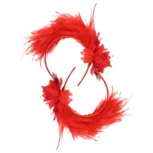 2pcs Velvet Headband for Women Wide Plumage Headband for Party Adult Hair Accessories Vintage Headpiece