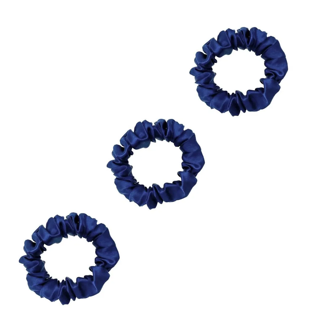 3 Pack Premium Mulberry Silk Scrunchies - Olive - Small