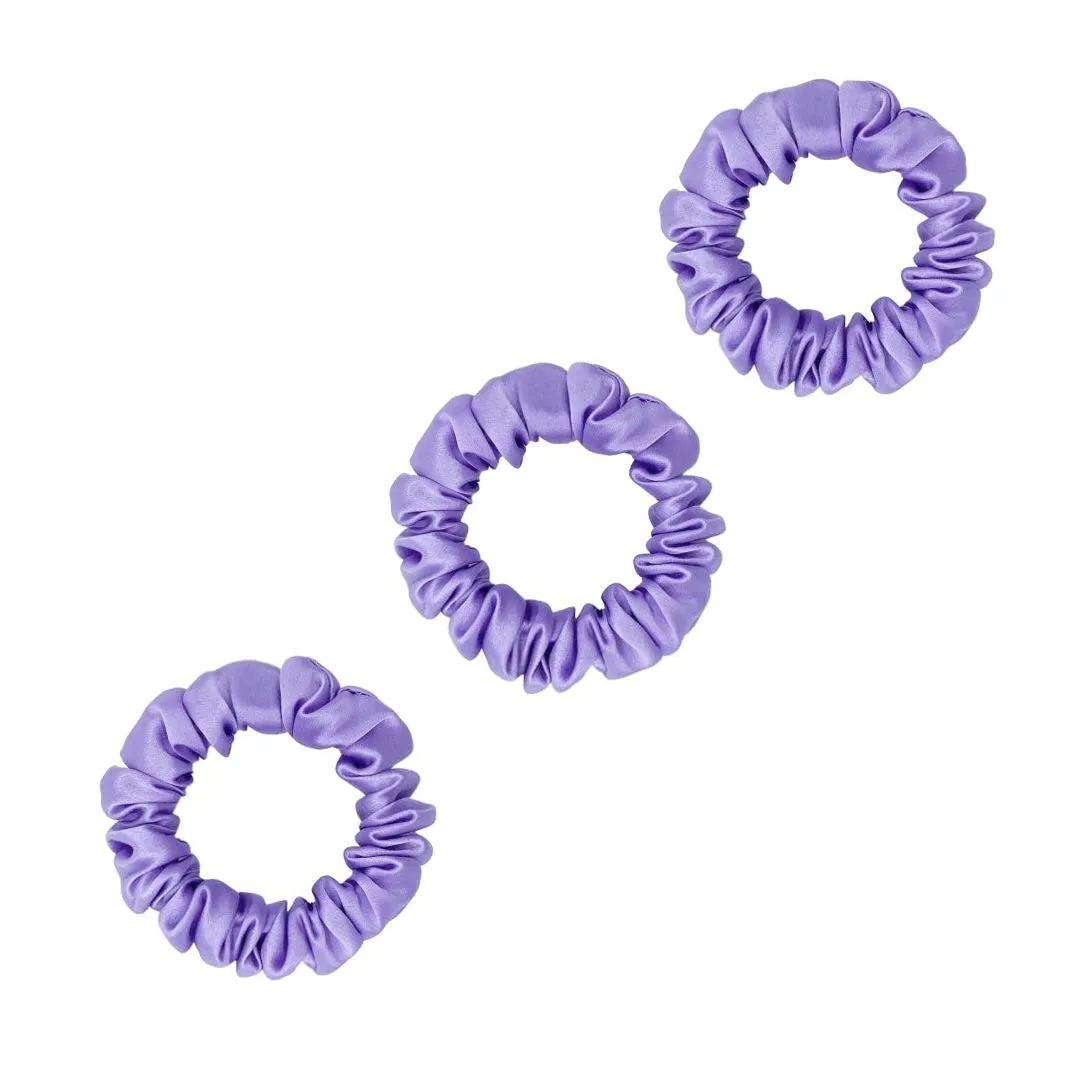 3 Pack Premium Mulberry Silk Scrunchies - Olive - Small