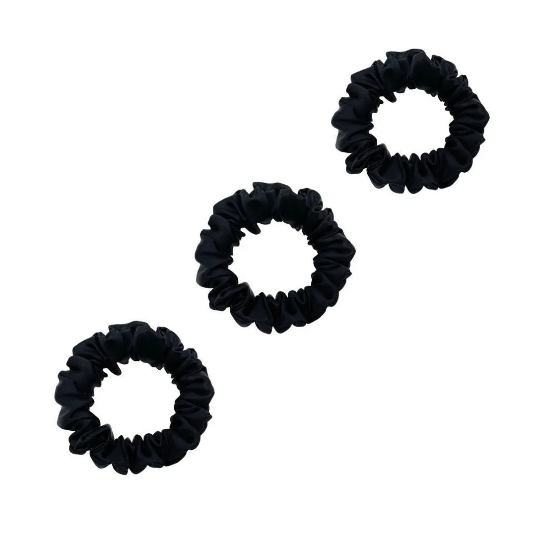 3 Pack Premium Mulberry Silk Scrunchies - Olive - Small
