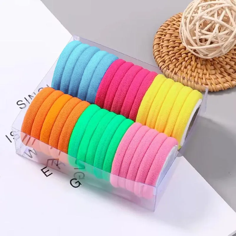 30Pcs/Set of Women's Multicolor Elastic Rubber Hair Bands