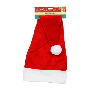 30"H Jumbo Red & White Christmas Santa Hat Soft Comfortable W/ Plush Cuff