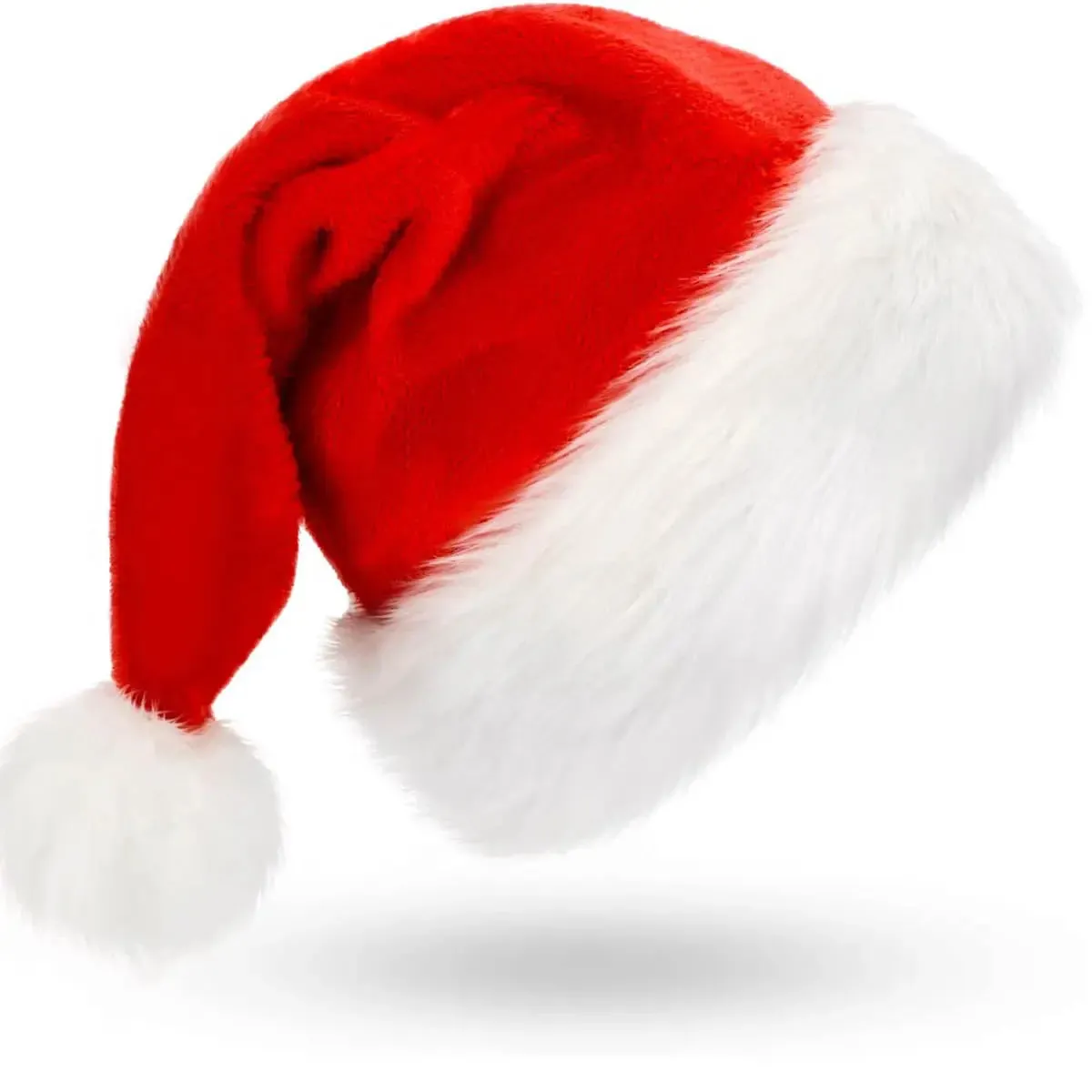 30"H Jumbo Red & White Christmas Santa Hat Soft Comfortable W/ Plush Cuff
