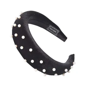 3/4.5CM Solid Thick Velvet Braid Headband Twist Hairband For Women Ladies Wide Pearl Headband Hair Hoop Jewelry Hair Accessories 01 velvet headband