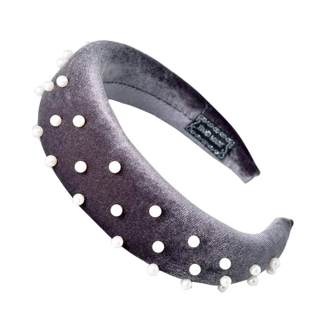 3/4.5CM Solid Thick Velvet Braid Headband Twist Hairband For Women Ladies Wide Pearl Headband Hair Hoop Jewelry Hair Accessories 03 velvet headband