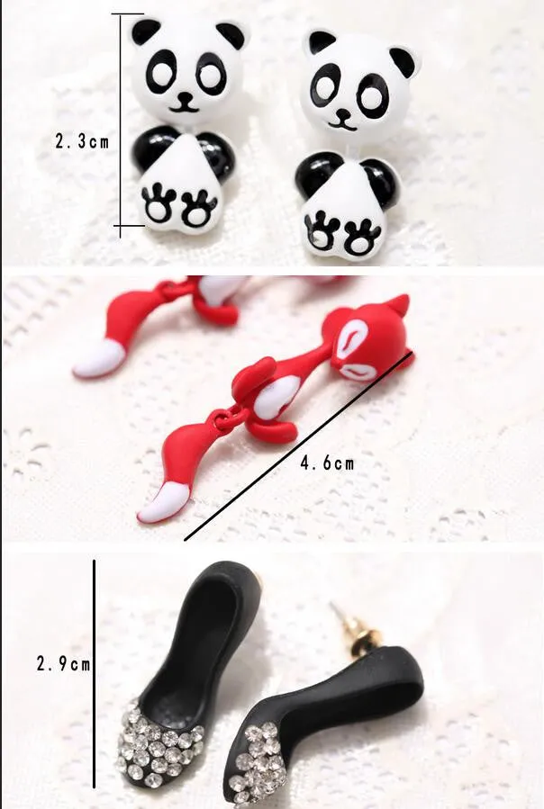 3D Cartoon Animals Through Stud Earrings