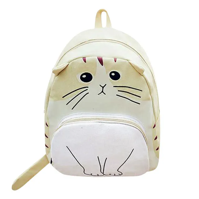 3D Cat Printing Backpack for Women