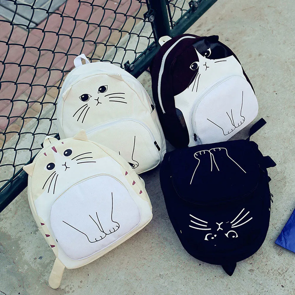 3D Cat Printing Backpack for Women