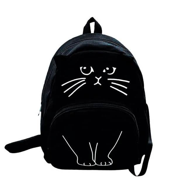 3D Cat Printing Backpack for Women
