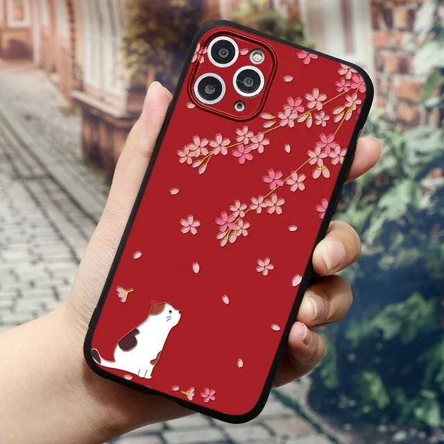 3D Relief Lovely Cat Phone Cases