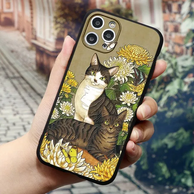 3D Relief Lovely Cat Phone Cases