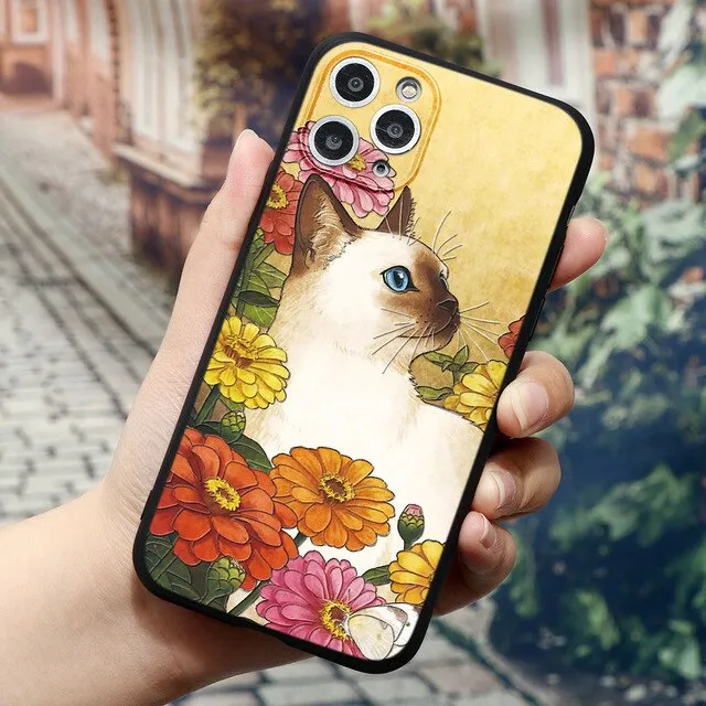 3D Relief Lovely Cat Phone Cases