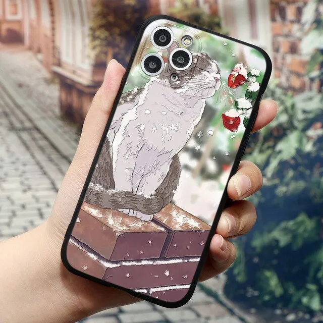 3D Relief Lovely Cat Phone Cases