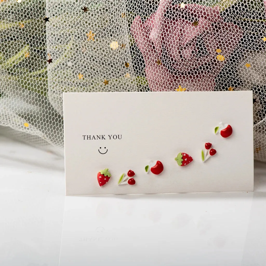 3Pairs cute Ceramic Mixed Fruit Cartoon Earrings