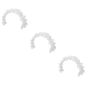 3pcs Pearl Flower Girl Headpiece Sparkle Headband Bridal Hair Accessories Crystal Headband