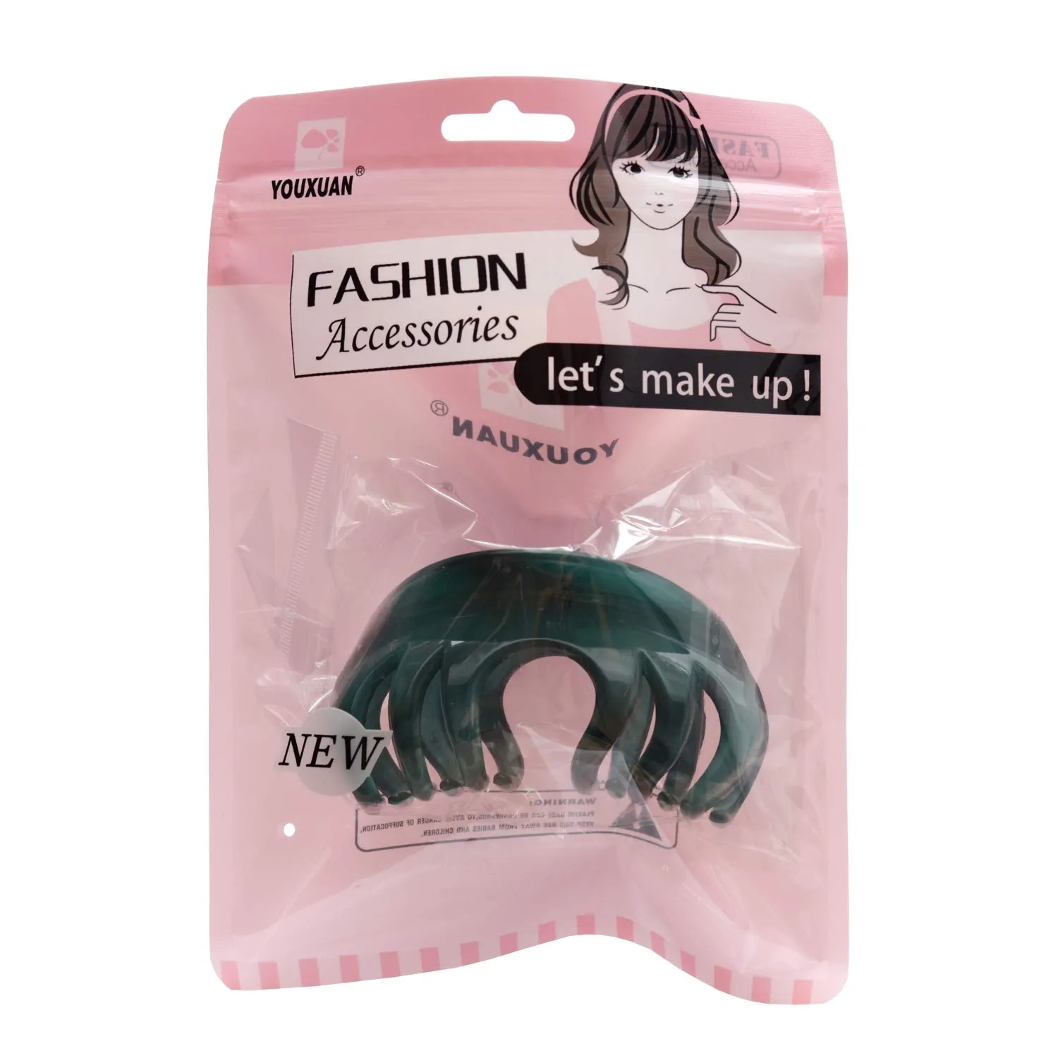 4 Inch Hair Claw for Women, Pretty Clip, Grip for Thick Hair, Niagara Blue