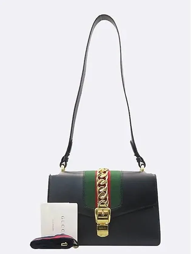 421882 Leather Sylvie Ribbon Tote Strap Shoulder Bag