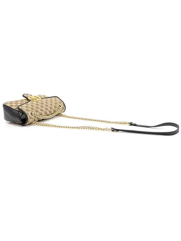 443497 GG logo matelass jacquard gold chain Marmont small shoulder bag