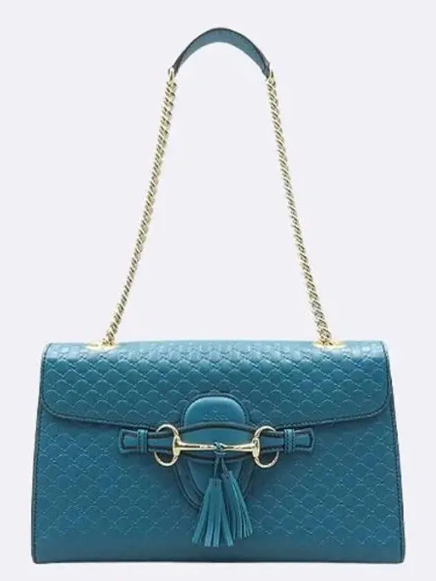 449635 GG Logo Cima Leather Horsebit Tassel Detail Emily Shoulder Bag