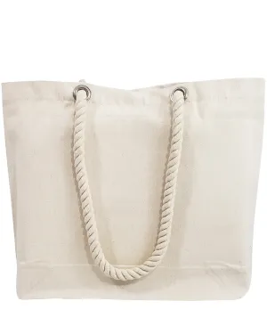 48 ct Canvas Beach Tote Bag with Fancy Rope Handles- By Case