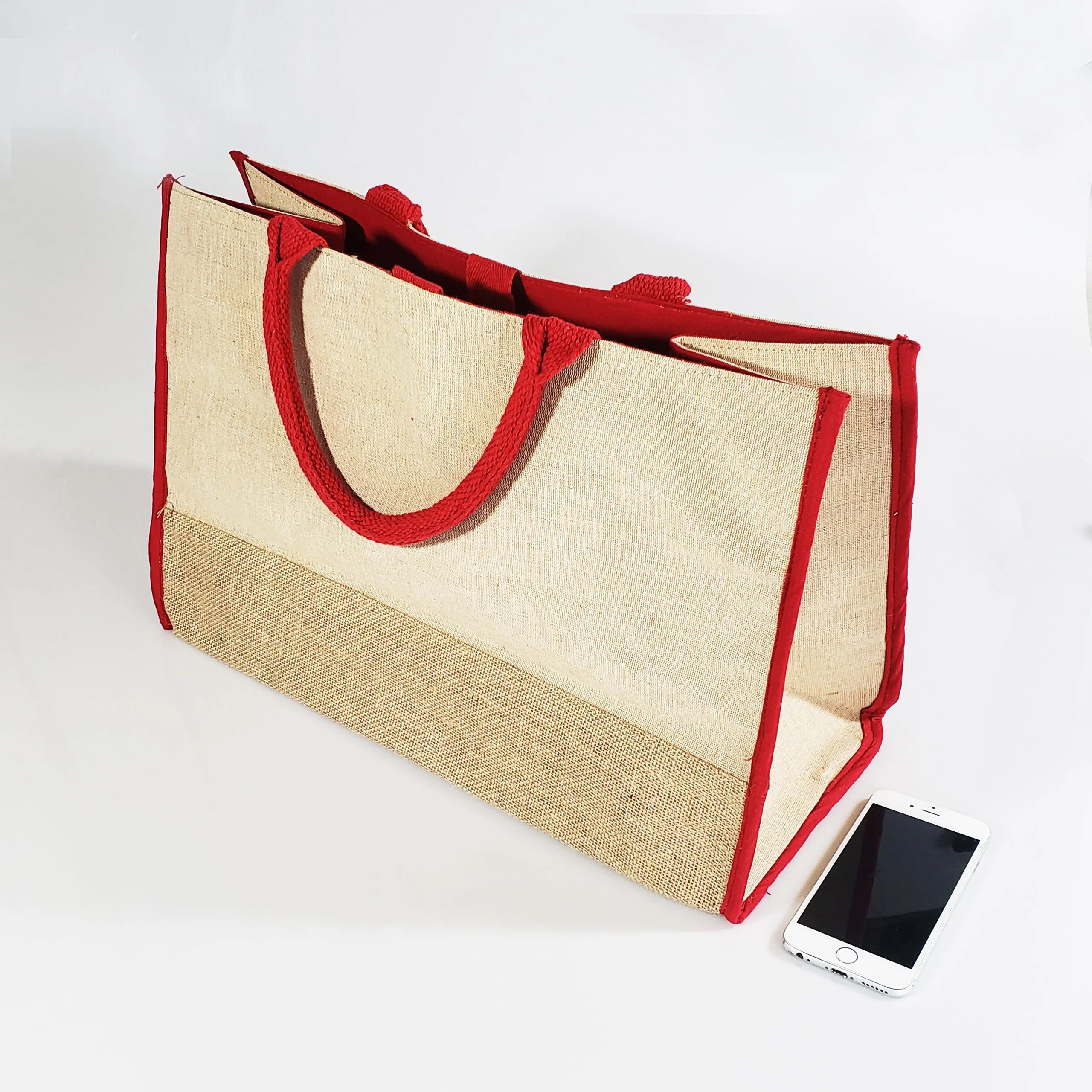 48 ct Fashion Jute Tote Bags / Heavy Duty Burlap Bags - By Case