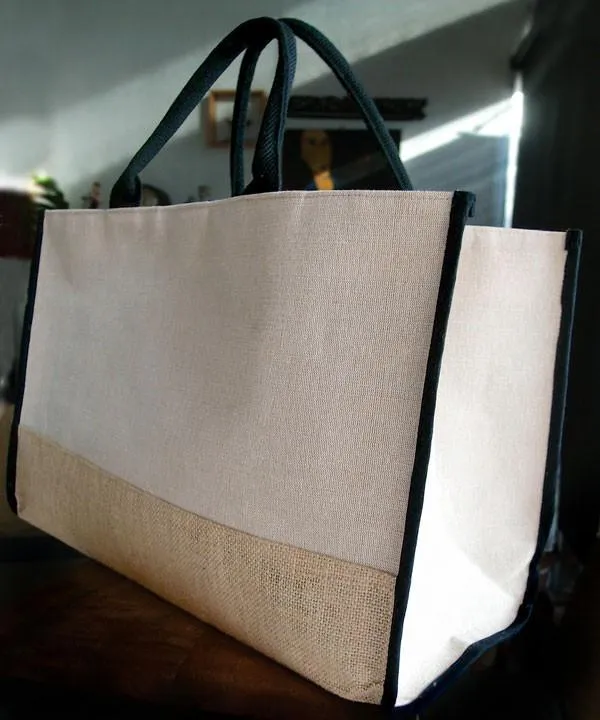 48 ct Fashion Jute Tote Bags / Heavy Duty Burlap Bags - By Case