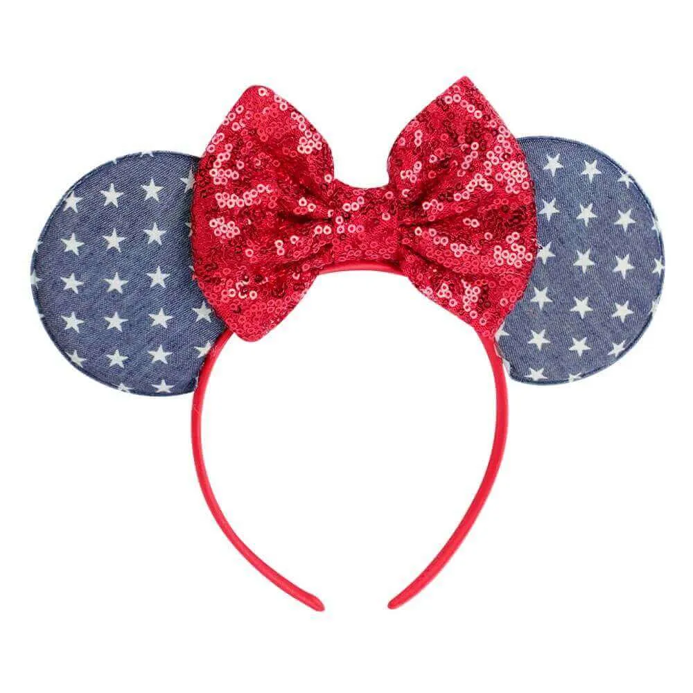 4th of July Sequin Ears Girl Headbands