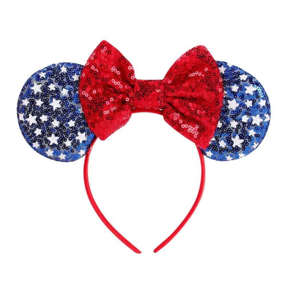 4th of July Sequin Ears Girl Headbands