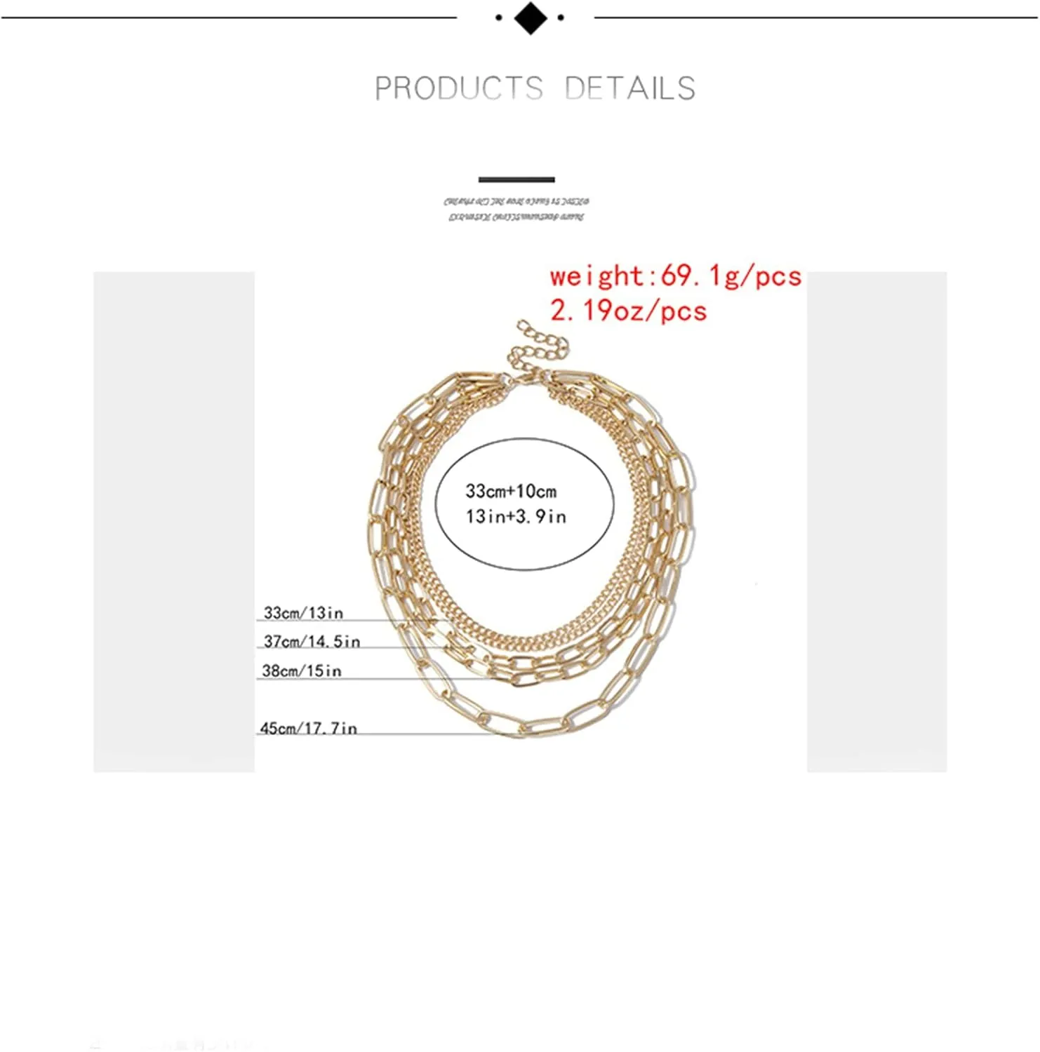 5 Layered Boho Layered Necklaces for Women , Cuban Link Chain Layered Gold Necklace Long