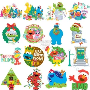 50 Christmas Sesame Cartoon Designs Bundle PNG