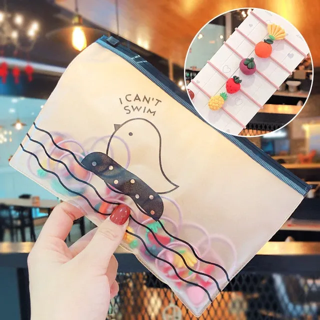 50/100/200 Pcs/Bag Children Cute Candy Cartoon Solid Elastic Hair Bands Girls Lovely Srunchies Rubber Bands Kid Hair Accessories