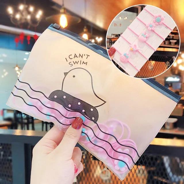 50/100/200 Pcs/Bag Children Cute Candy Cartoon Solid Elastic Hair Bands Girls Lovely Srunchies Rubber Bands Kid Hair Accessories